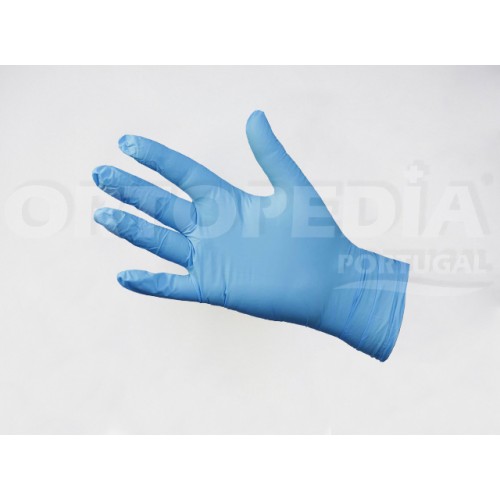 LUVAS DE EXAME EM NITRILO, AZUL, SEM PÓ