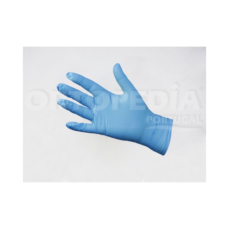 LUVAS DE EXAME EM NITRILO, AZUL, SEM PÓ